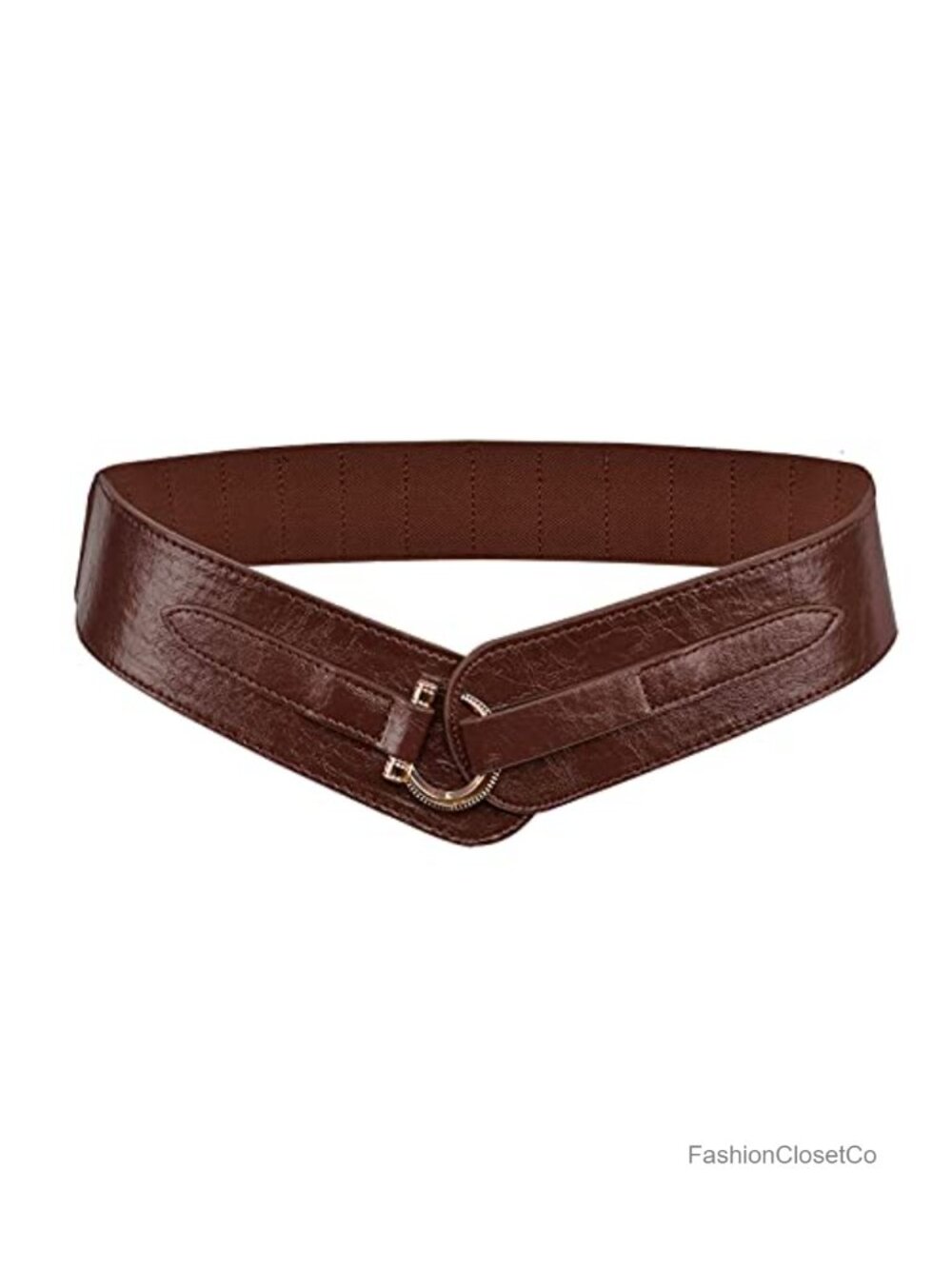 Vintage Leather Hook Waist Belt Elastic Stretchy Women's Fashion Accessory